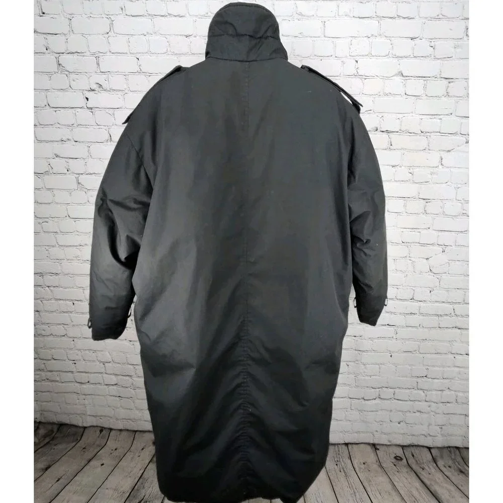 VTG J.J. Cochran Black Duck Down Feather Pocket Long Coat Parka Large 42-44